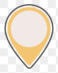 PNG yellow location pin icon, transparent background