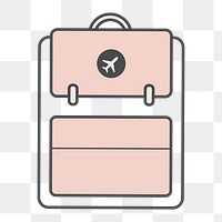 PNG pink travel backpack icon, transparent background