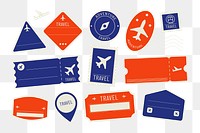 PNG colorful travel icons set, transparent background