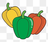 Bell pepper vegetable png clipart, transparent background. Free public domain CC0 image.