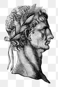 PNG Male Greek Roman face vintage  illustration, transparent background. Free public domain CC0 image.