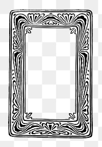 PNG Black and white vintage frame  illustration, transparent background. Free public domain CC0 image.
