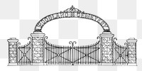PNG Decorative fence vintage  illustration, transparent background. Free public domain CC0 image.