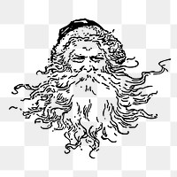 PNG Santa Claus vintage  illustration, transparent background. Free public domain CC0 image.