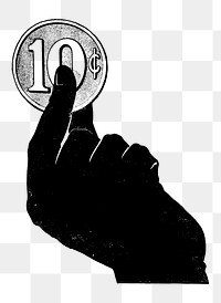 PNG 10 cents coin sticker,  transparent background. Free public domain CC0 image.