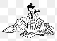 PNG Japanese woman vintage  illustration, transparent background. Free public domain CC0 image.