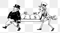 PNG Investment cartoon vintage  illustration, transparent background. Free public domain CC0 image.