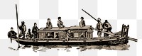 PNG Rowboat vintage  illustration, transparent background. Free public domain CC0 image.