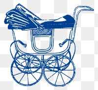 PNG Baby carriage vintage  illustration, transparent background. Free public domain CC0 image.