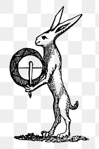 PNG Hare and tabor vintage  illustration, transparent background. Free public domain CC0 image.