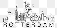 PNG Rotterdam town in New York state U.S. landmark  illustration, transparent background. Free public domain CC0 image.