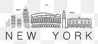 PNG New York state U.S. landmark illustration, transparent background. Free public domain CC0 image.