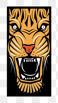 PNG Tiger wood cut,  illustration, transparent background. Free public domain CC0 image.