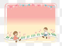 PNG Children music frame sticker, transparent background. Free public domain CC0 image.