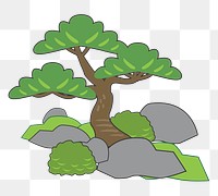 PNG Japanese tree, ZEN garden sticker,  transparent background. Free public domain CC0 image.