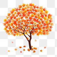 PNG Autumn tree sticker, transparent background. Free public domain CC0 image.