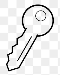PNG Key line art sticker, transparent background. Free public domain CC0 image.