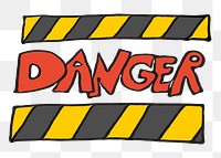 PNG Danger sign  illustration, transparent background. Free public domain CC0 image.