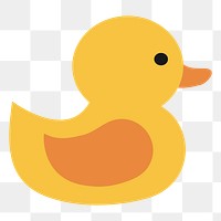 PNG Yellow rubber duck sticker, transparent background. Free public domain CC0 image.