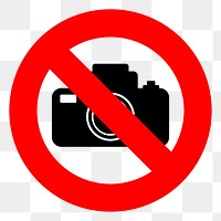 PNG No photography sign sticker,  transparent background. Free public domain CC0 image.