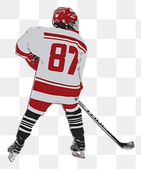 PNG Ice hockey player sticker,  transparent background. Free public domain CC0 image.