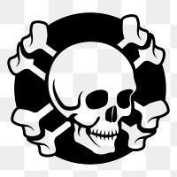 PNG Danger, human skull sticker,  transparent background. Free public domain CC0 image.