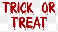 PNG Trick or treat Halloween word sticker, transparent background. Free public domain CC0 image.