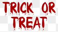 PNG Trick or treat Halloween word sticker, transparent background. 