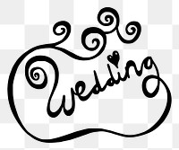 PNG Wedding word sticker, transparent background. Free public domain CC0 image.