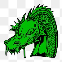 PNG Green dragon sticker,  transparent background. Free public domain CC0 image.