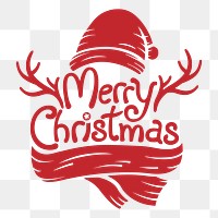 PNG Merry Christmas word sticker,  transparent background. Free public domain CC0 image.