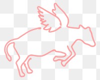 PNG Wings Cow doodle sticker,  transparent background. Free public domain CC0 image.