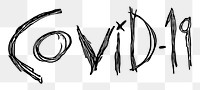 PNG Covid-19 word sticker,  transparent background. Free public domain CC0 image.