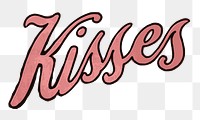 PNG Kissed word doodle sticker,  transparent background. Free public domain CC0 image.