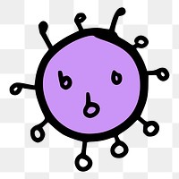 PNG Purple color virus doodle illustration, transparent background. Free public domain CC0 image.