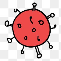 PNG Red color virus cartoon  illustration, transparent background. Free public domain CC0 image.