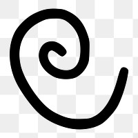 PNG Black spiral doodle  illustration, transparent background. Free public domain CC0 image.