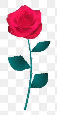 PNG Red rose flower sticker,  transparent background. Free public domain CC0 image.