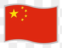 PNG China flag sticker,  transparent background. Free public domain CC0 image.