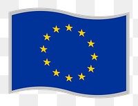 PNG European union flag sticker, transparent background. Free public domain CC0 image.