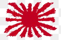 PNG Rising sun Japanese old flag sticker,  transparent background. Free public domain CC0 image.