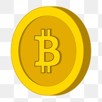 PNG Bitcoin cryptocurrency sticker, transparent background. Free public domain CC0 image.