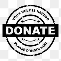 PNG Please donate now sign sticker,  transparent background. Free public domain CC0 image.