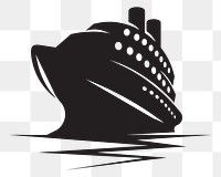 PNG Ship silhouette sticker,  transparent background. Free public domain CC0 image.