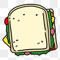 PNG Sandwich doodle  illustration, transparent background. Free public domain CC0 image.