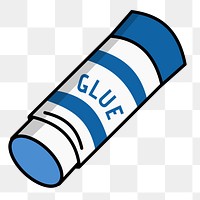 PNG Blue glue stick sticker, transparent background. Free public domain CC0 image.