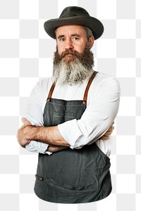 PNG Caucasian barista man, collage element, transparent background