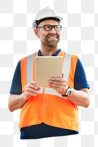 PNG Site engineer, collage element, transparent background