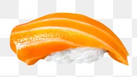 Japanese salmon sushi png menu, transparent background