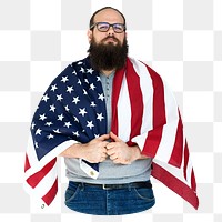 PNG american flag man collage element, transparent background